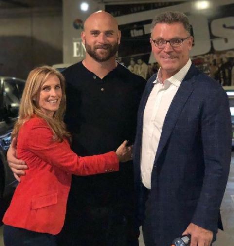 Diane Addonizio and her husband Howie Long with their second-born Kyle Long